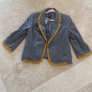 Outback Red Gray Blazer with Brown Trim